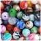 BeadTin Marbled Mix 16mm Round Plastic Craft Beads (25pcs)